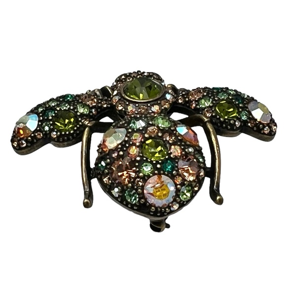 VINTAGE JOAN RIVERS CRYSTAL CRITTERS PRISMATIC LARGE BEE BROOCH - MISSING PIN - Picture 13 of 14